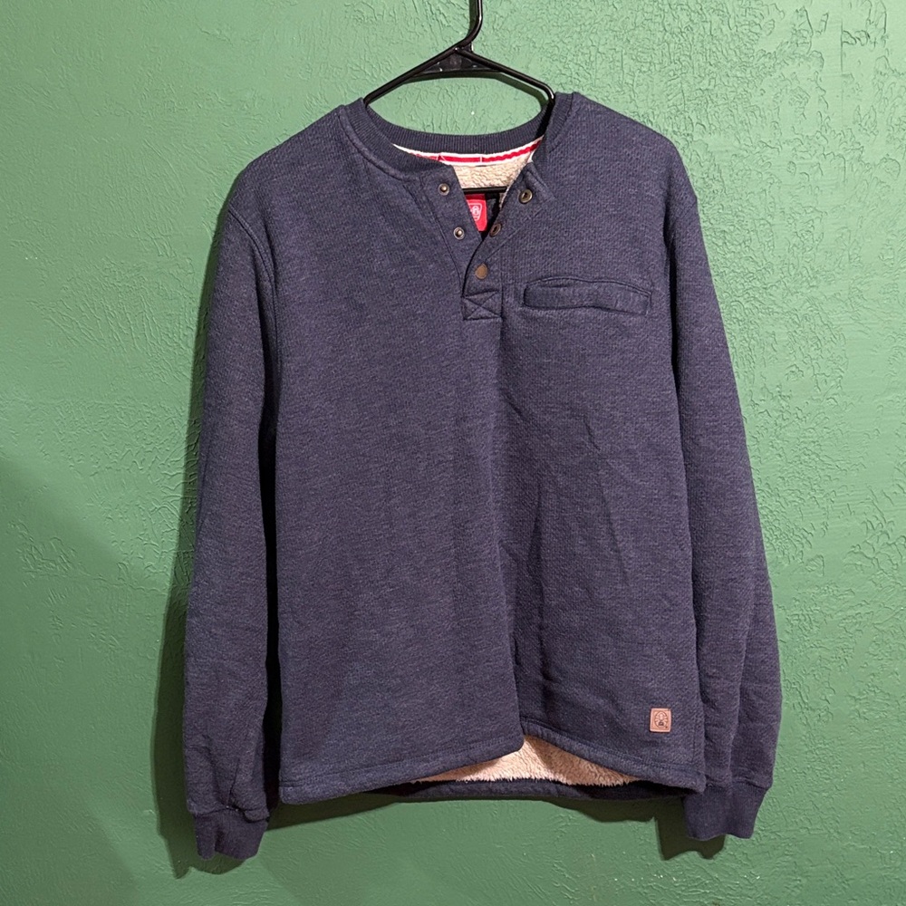 Coleman Dark Blue Henley with Button Accents